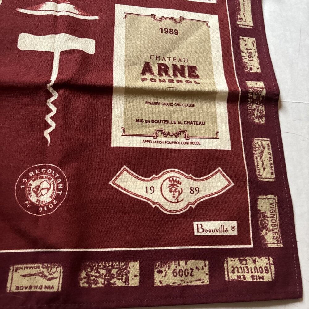 Cotton kitchen towels Made In France Burgundy & White - Picture 5 of 7